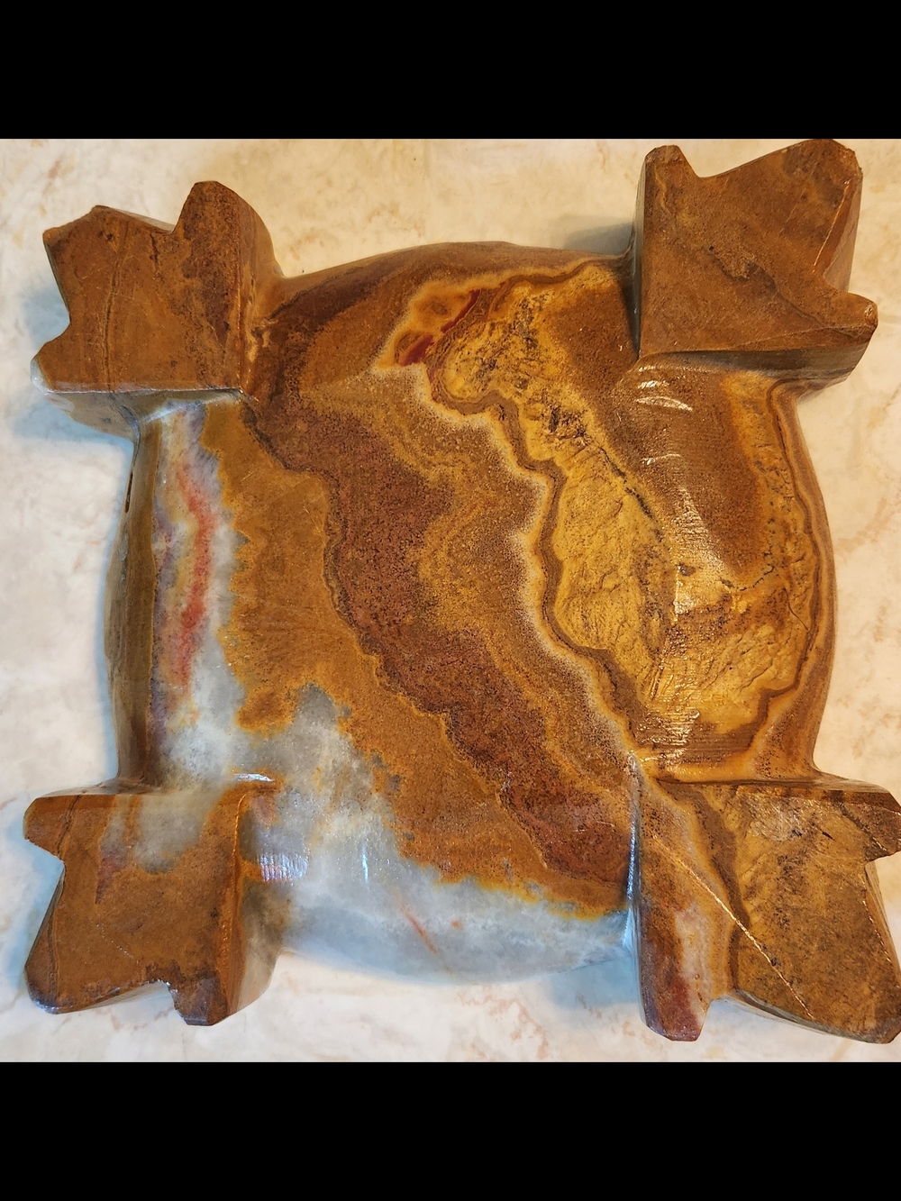 Hand-Carved Stone ASHTRAY - Picture 3 of 4